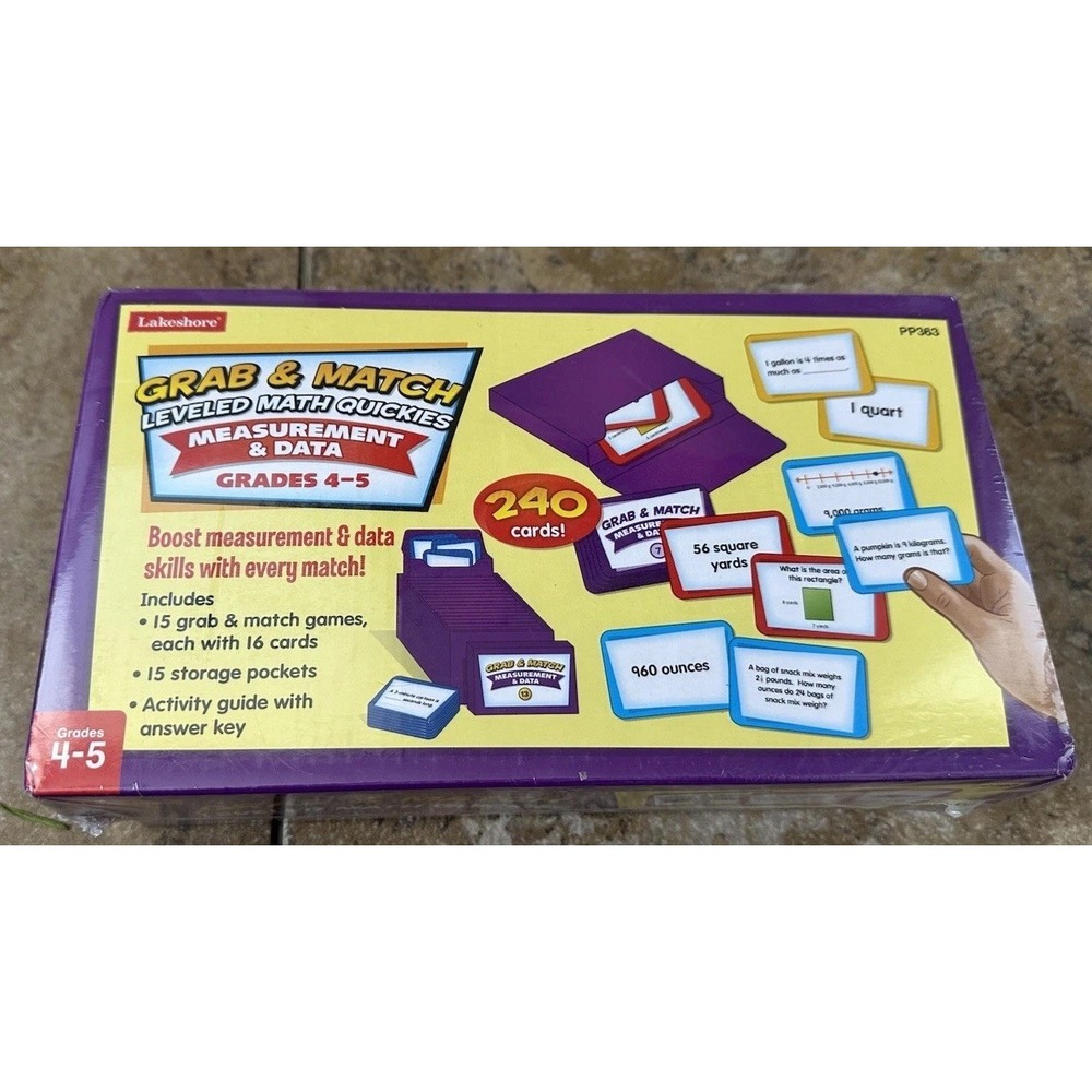 Lakeshore Grab & MATCH LEVELED MATH QUICKIES, PLACE VALUE GR. 4-5 NEW / Sealed
